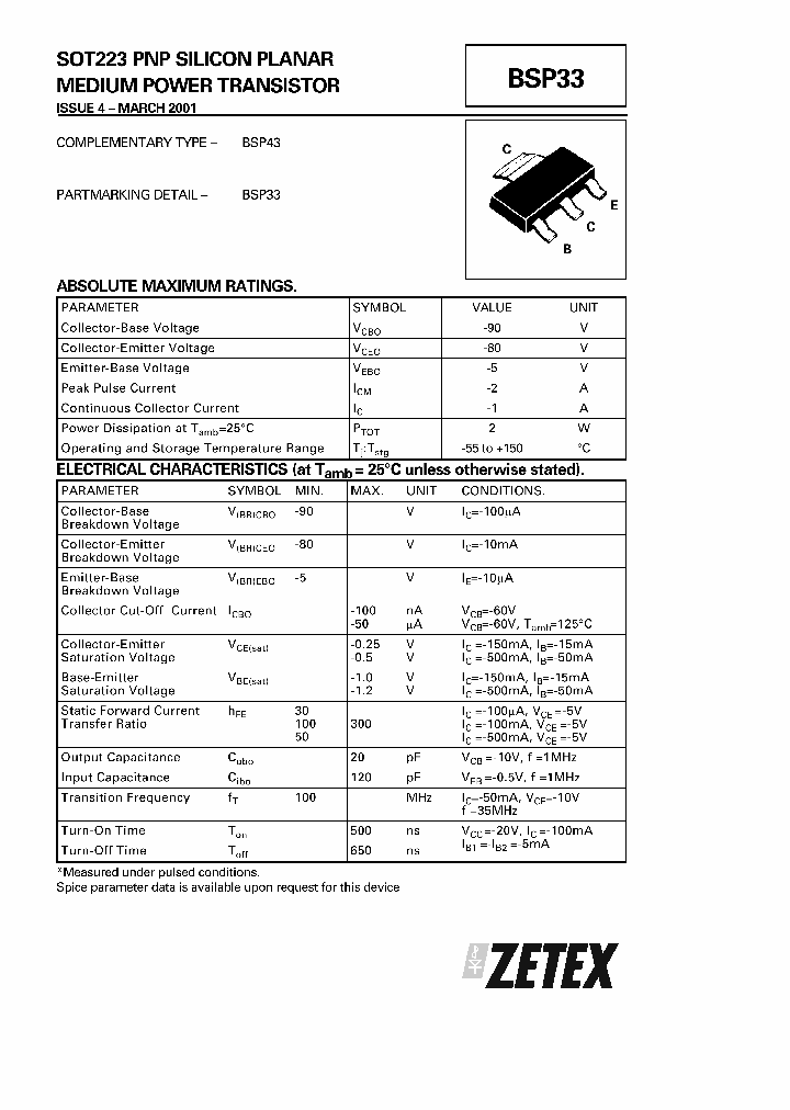 BSP33_1220736.PDF Datasheet