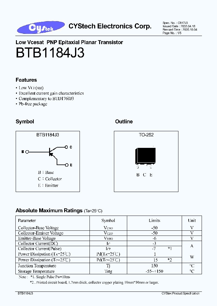 BTB1184J3_1221151.PDF Datasheet