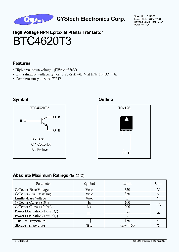 BTC4620T3_1221195.PDF Datasheet