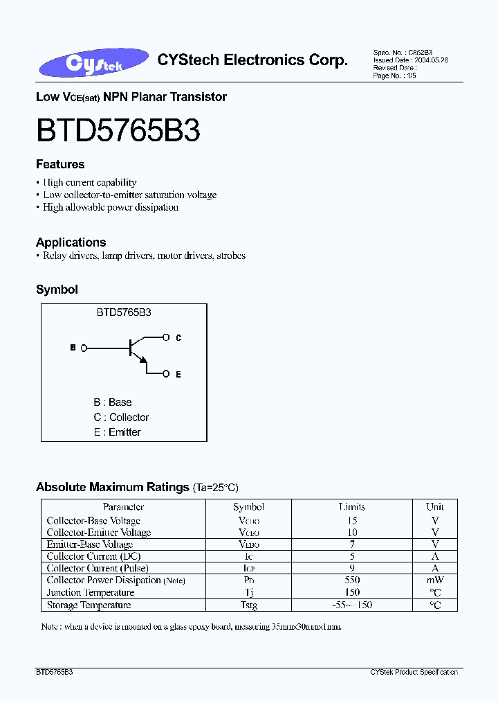 BTD5765B3_1221261.PDF Datasheet