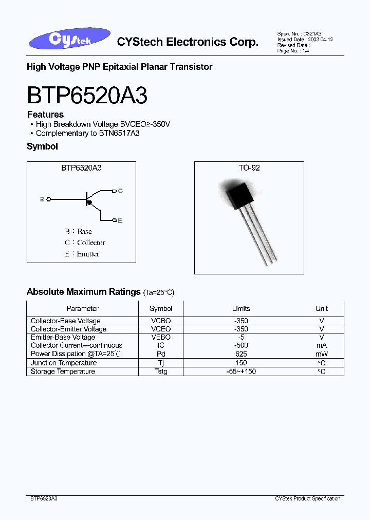 BTP6520A3_1221365.PDF Datasheet
