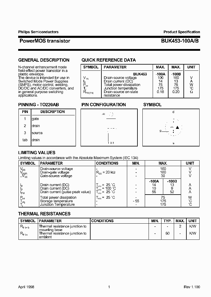 BUK453-100_1061524.PDF Datasheet