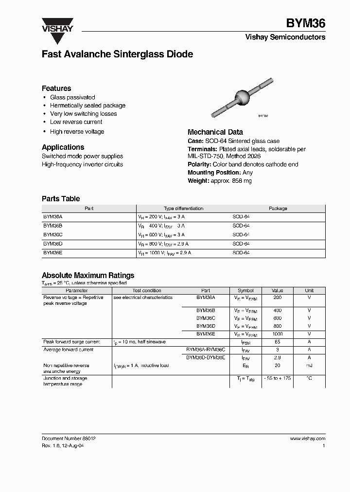 BYM36_1161290.PDF Datasheet