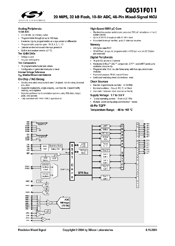 C8051F011_1110393.PDF Datasheet