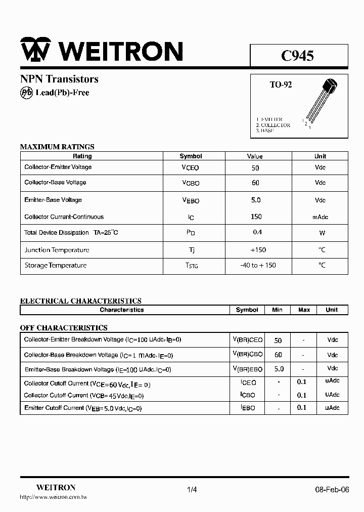 C945_1092796.PDF Datasheet Download --- IC-ON-LINE