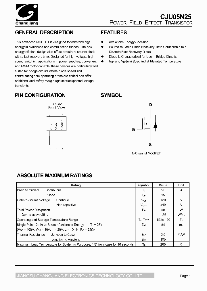 CJU05N25_1226342.PDF Datasheet