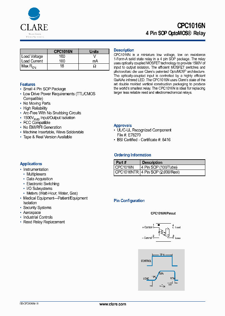 CPC1016NTR_1227960.PDF Datasheet