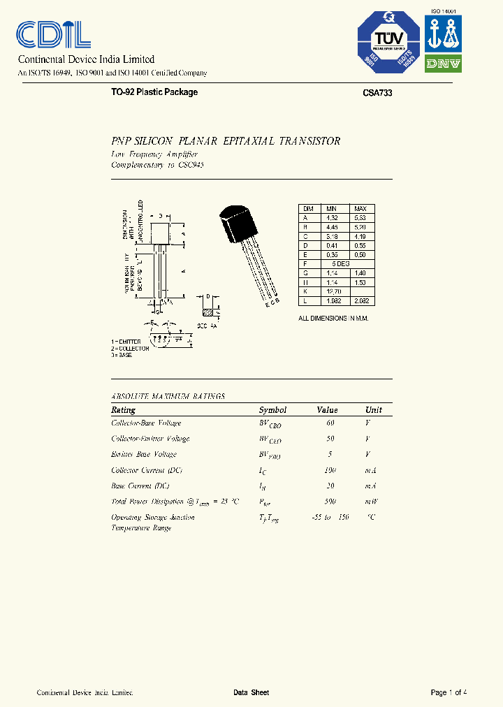 CSA733_1229035.PDF Datasheet