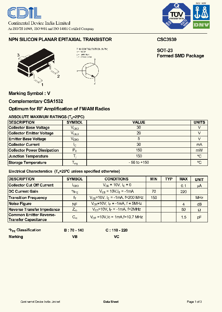 CSC3930_1175884.PDF Datasheet