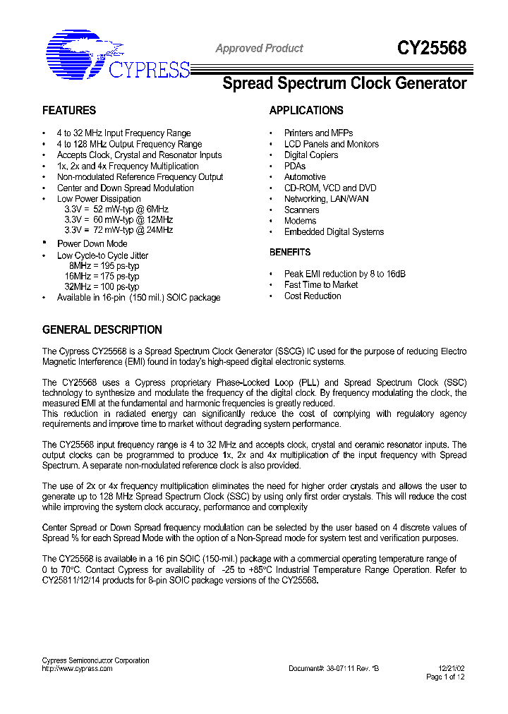 CY25568SC_1230269.PDF Datasheet