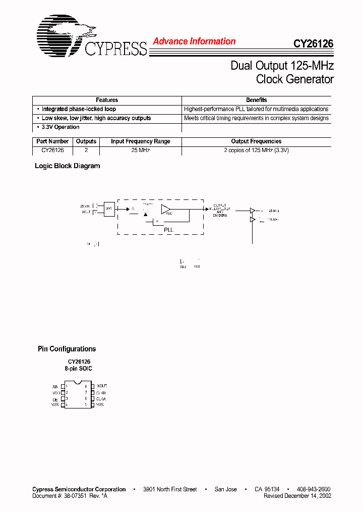 CY26126SC_1230279.PDF Datasheet