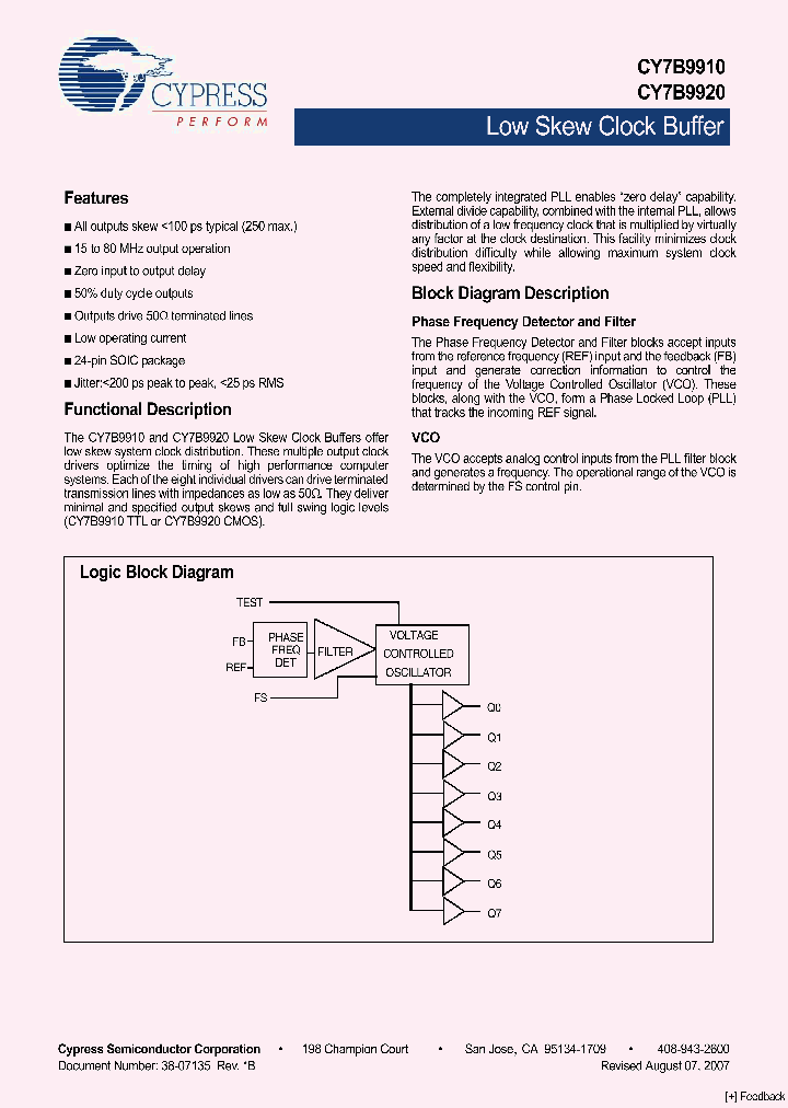 CY7B9910-5SCT_1066211.PDF Datasheet