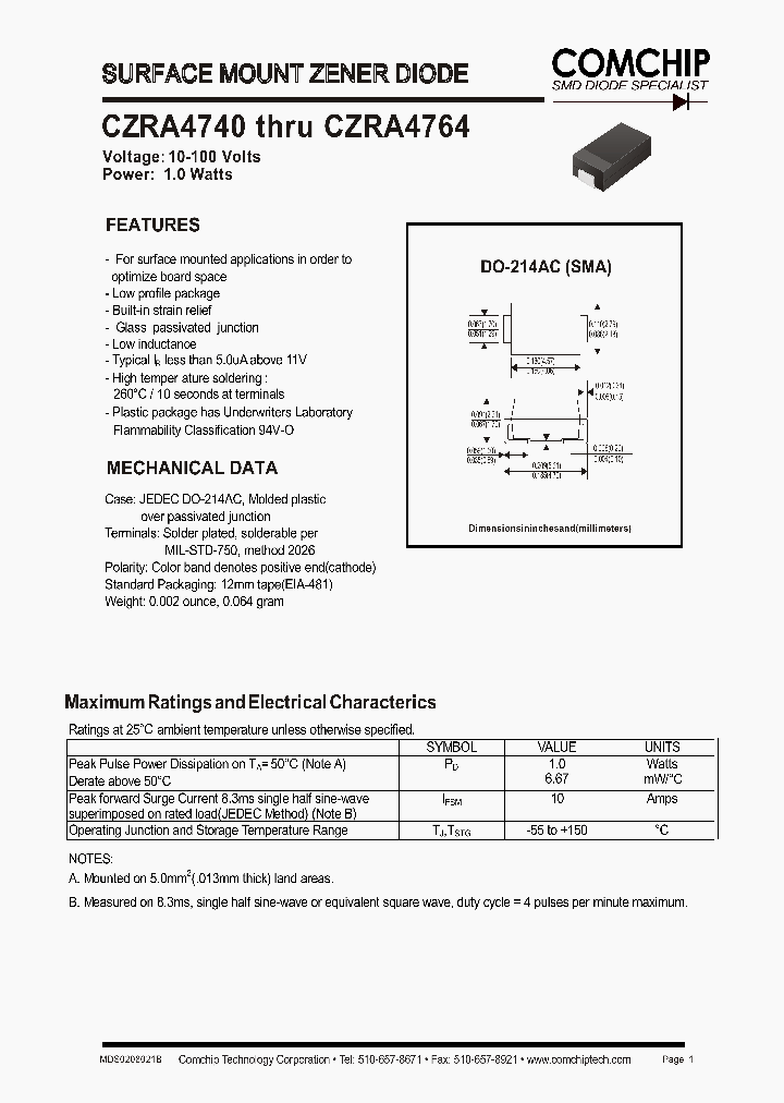 CZRA4764_1230779.PDF Datasheet