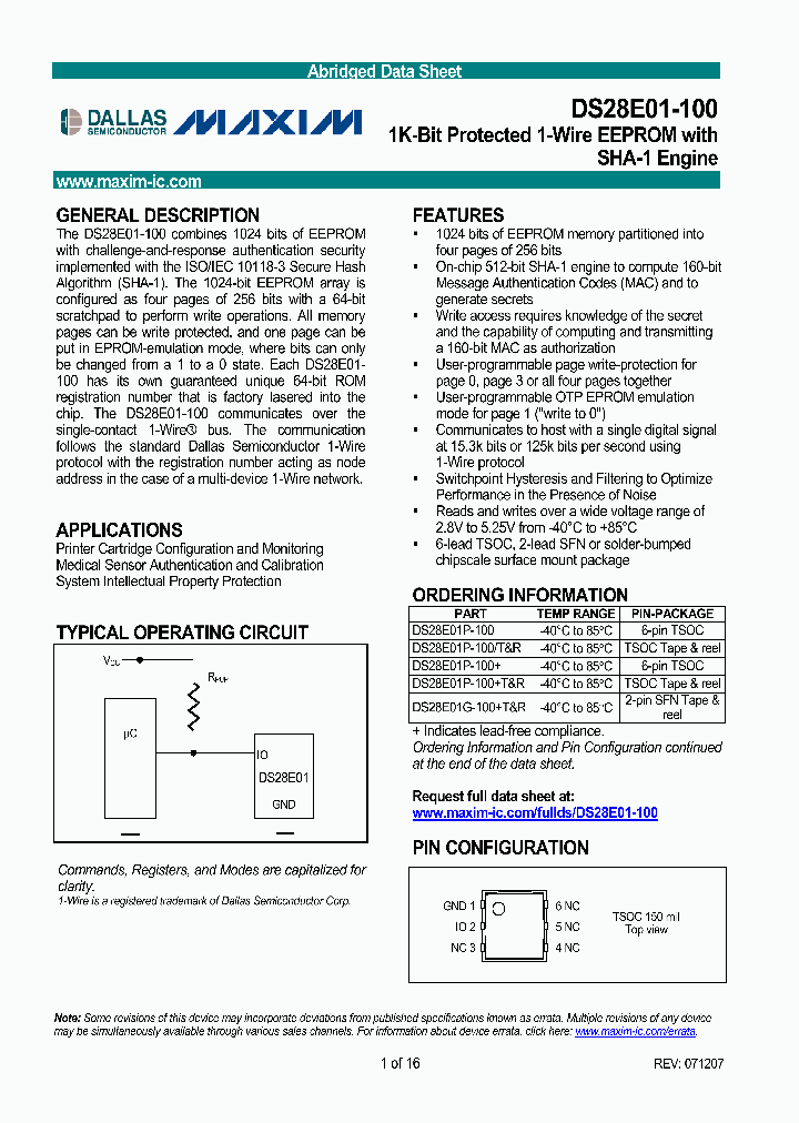 DS28E01P-100_1155866.PDF Datasheet
