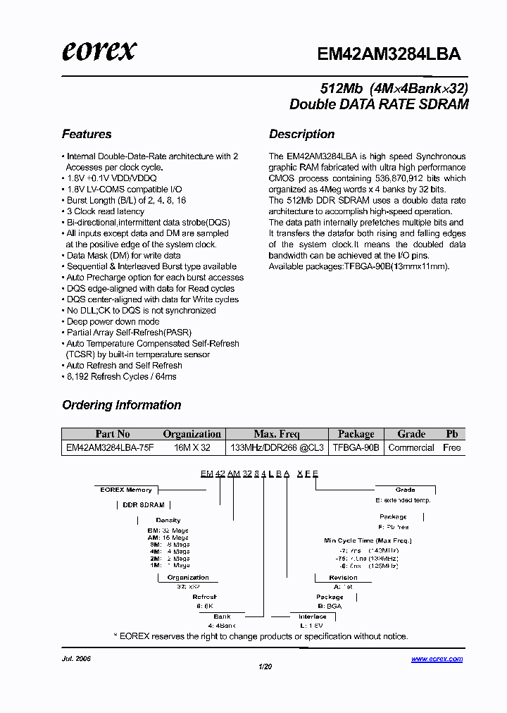 EM42BM3284LBA-8FE_1236943.PDF Datasheet