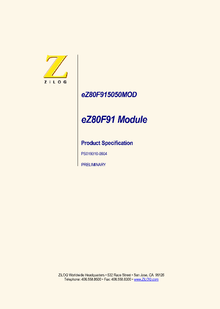 EZ80F915050MOD_1145926.PDF Datasheet