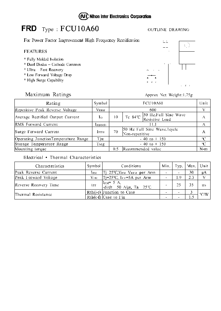 FCU10A60_1239120.PDF Datasheet