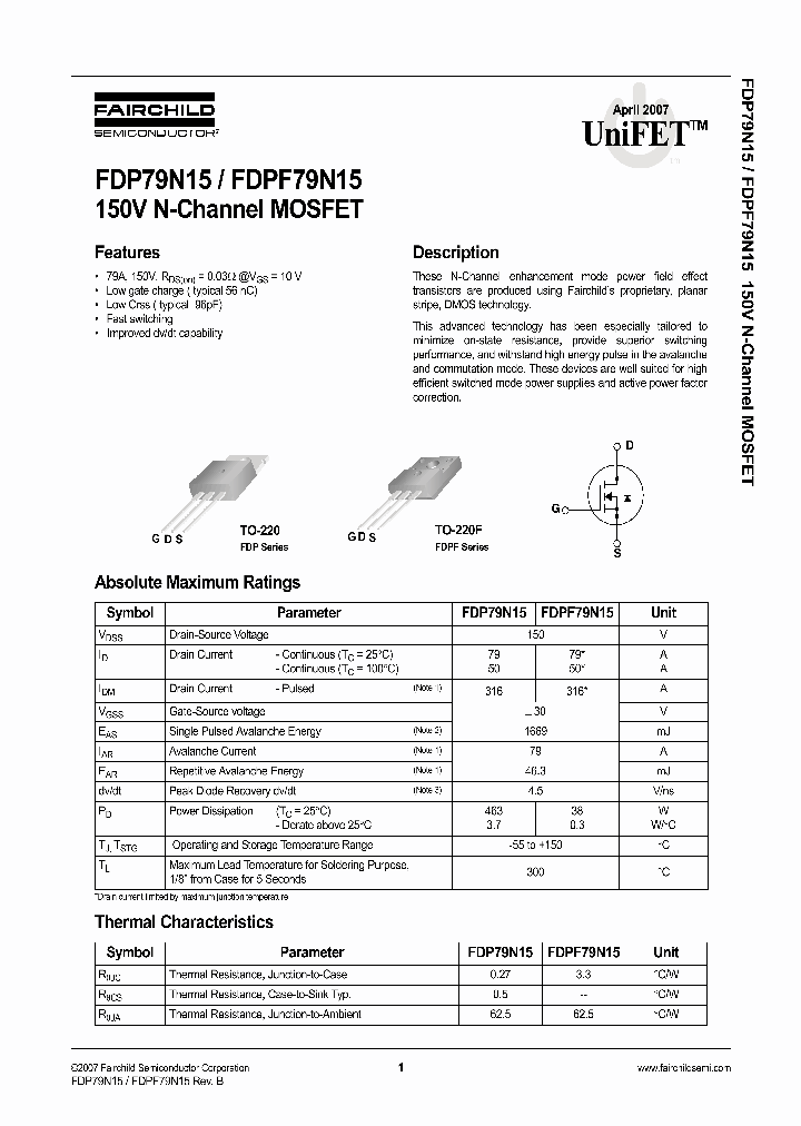 FDP79N1507_1090345.PDF Datasheet