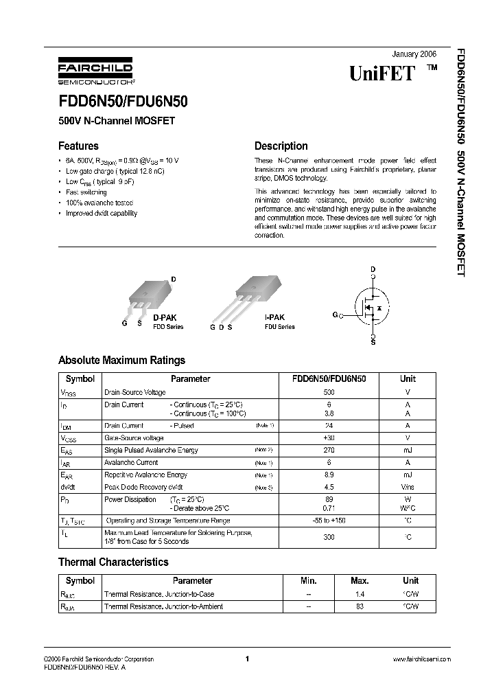 FDU6N50TU_1239827.PDF Datasheet