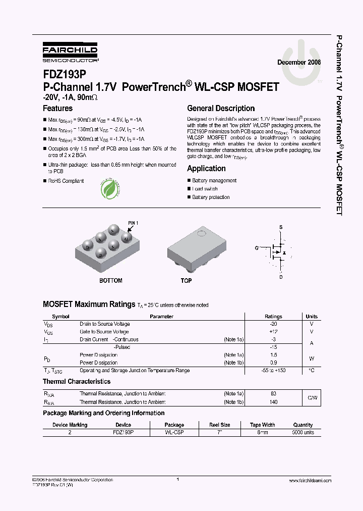 FDZ193P_1239882.PDF Datasheet