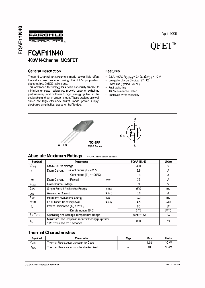 FQAF11N40_1241464.PDF Datasheet