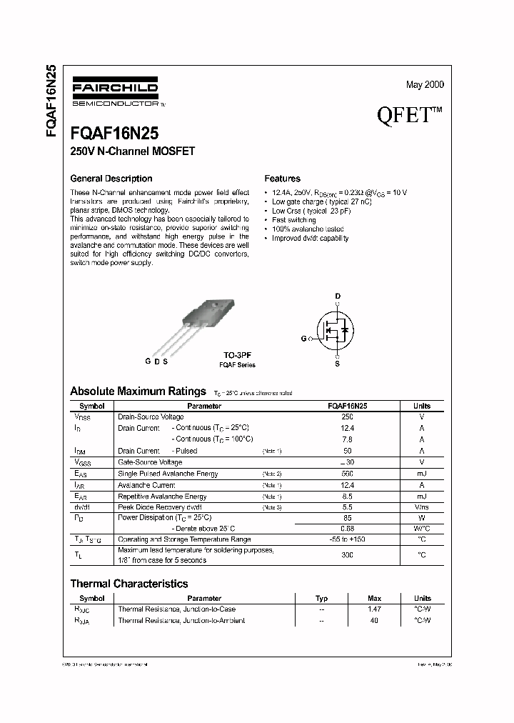 FQAF16N25_1241473.PDF Datasheet