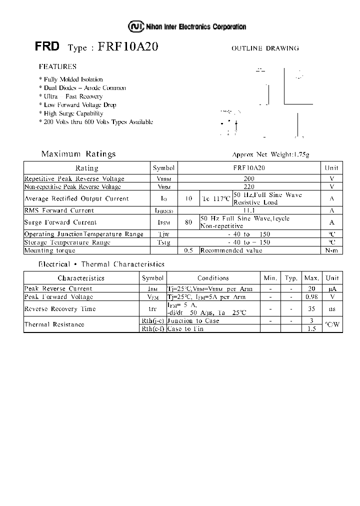 FRF10A20_1242254.PDF Datasheet