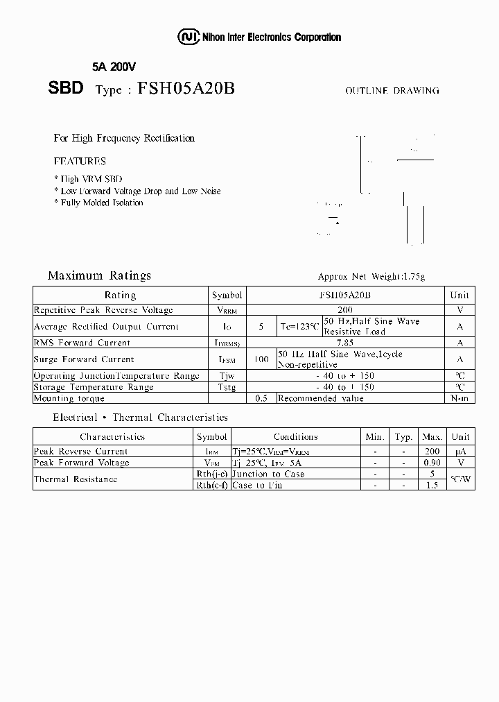 FSH05A20B_1242917.PDF Datasheet