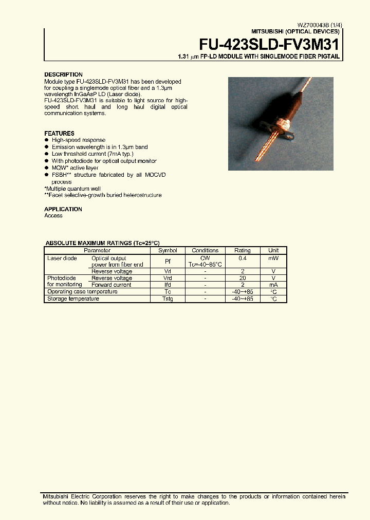 FU-423SLD-FV3M31_1243325.PDF Datasheet