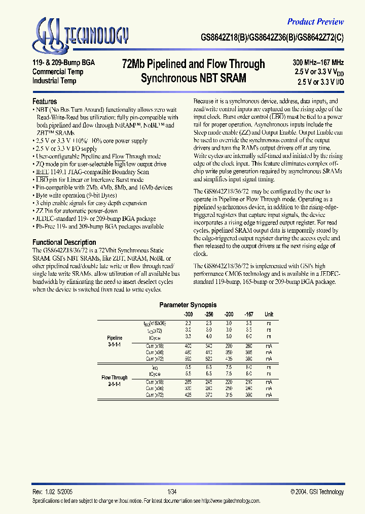 GS8642Z18B-300_1177168.PDF Datasheet