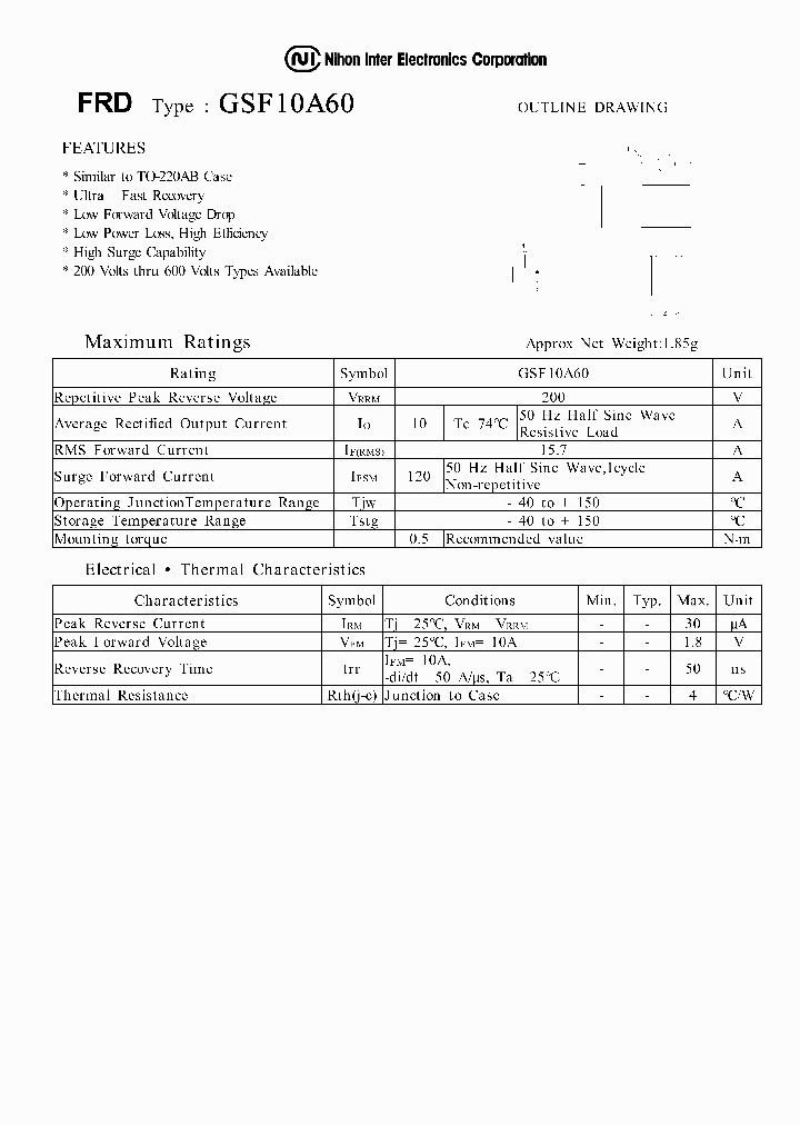 GSF10A60_1142397.PDF Datasheet