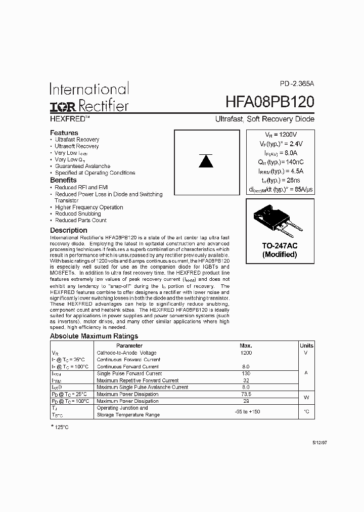 HFA08PB120S_1249144.PDF Datasheet