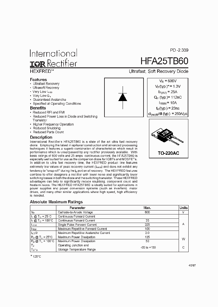 HFA25TB60_1249228.PDF Datasheet