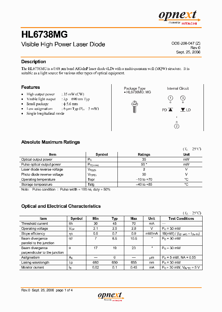 HL6738MG_1250143.PDF Datasheet