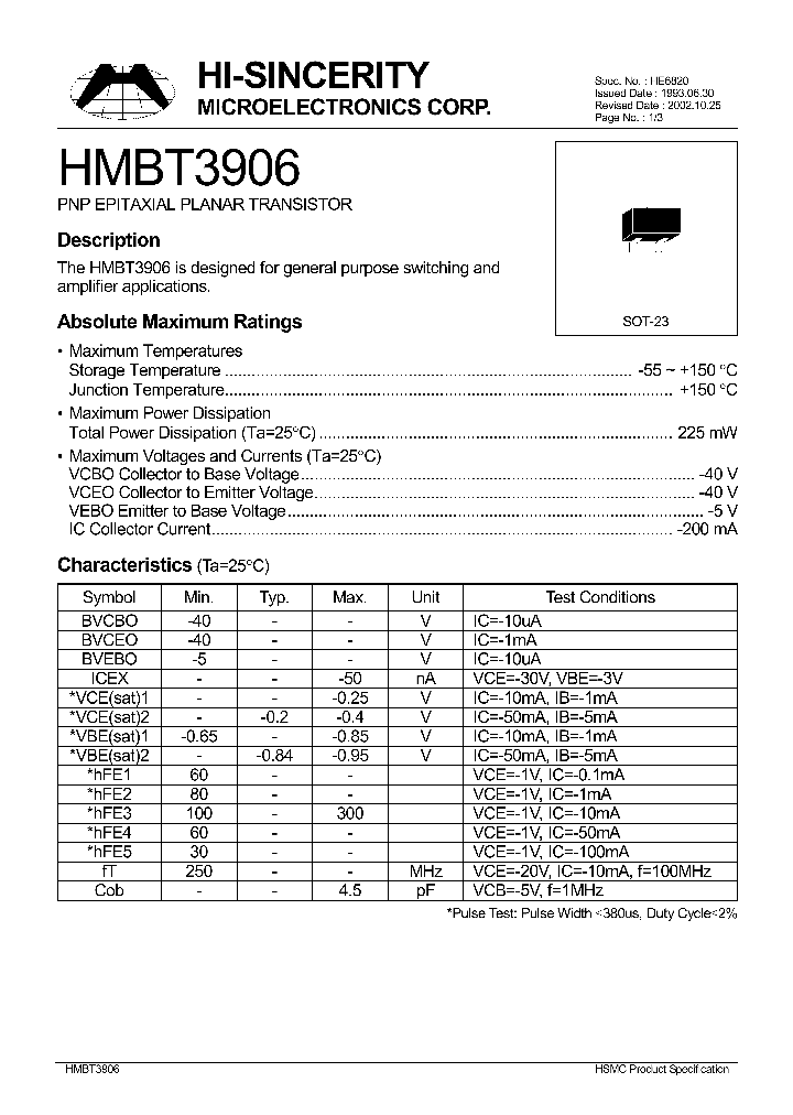 HMBT3906_1250474.PDF Datasheet