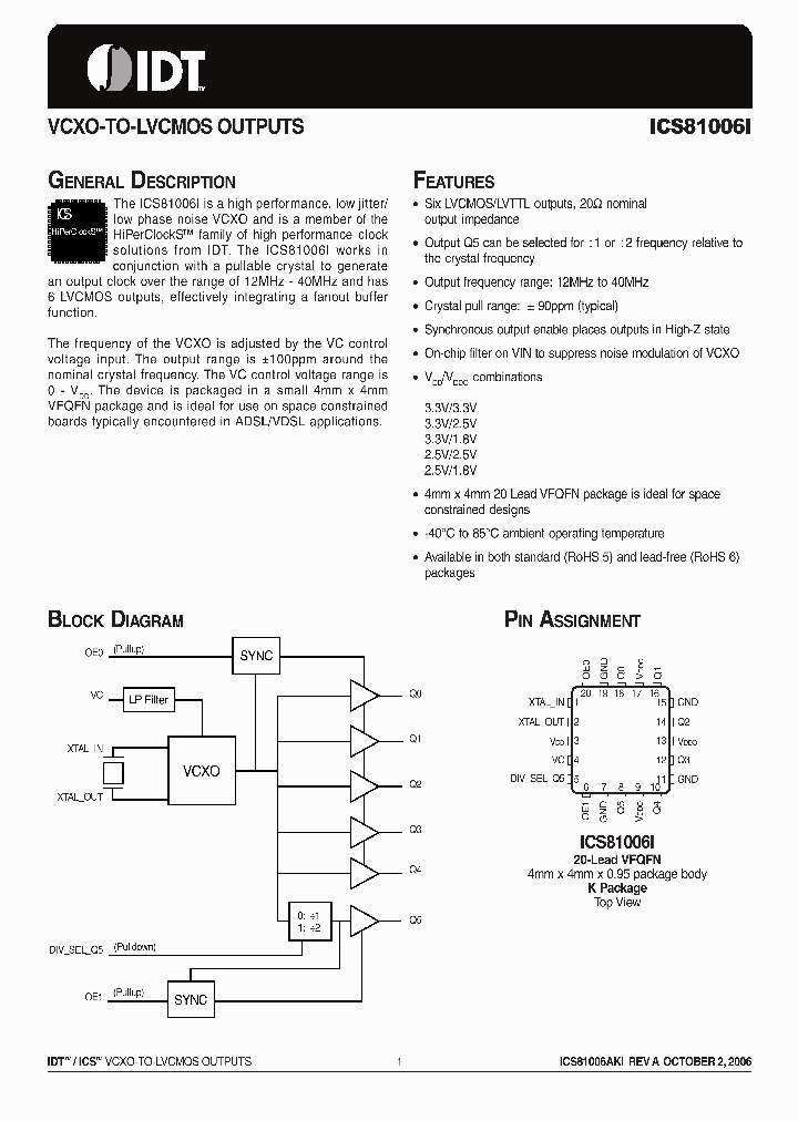 ICS81006I_1161481.PDF Datasheet