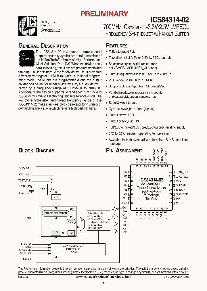 ICS84314AY02_1253005.PDF Datasheet