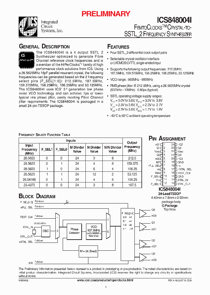 ICS848004I_1253066.PDF Datasheet