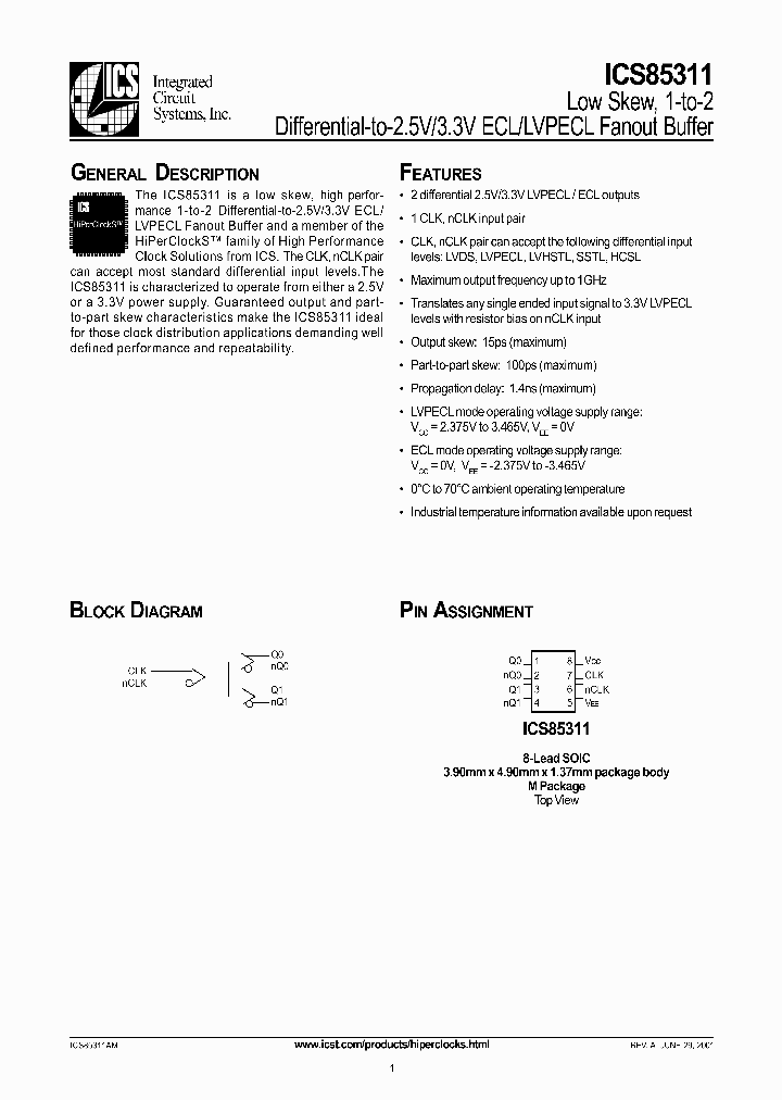 ICS85311AMT_1253117.PDF Datasheet