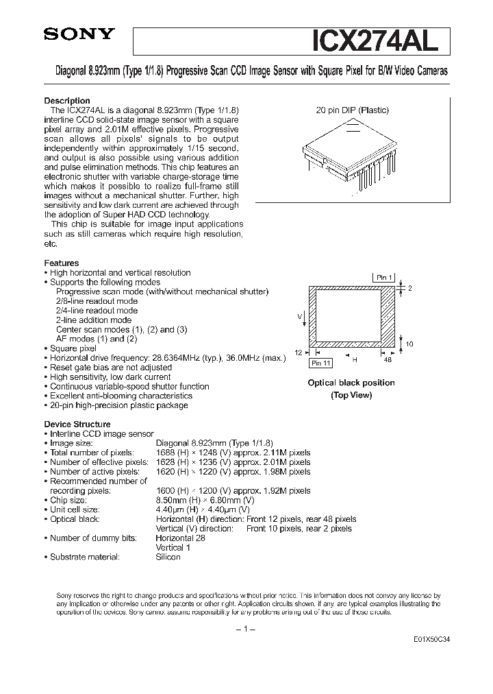 ICX274AL_1253493.PDF Datasheet