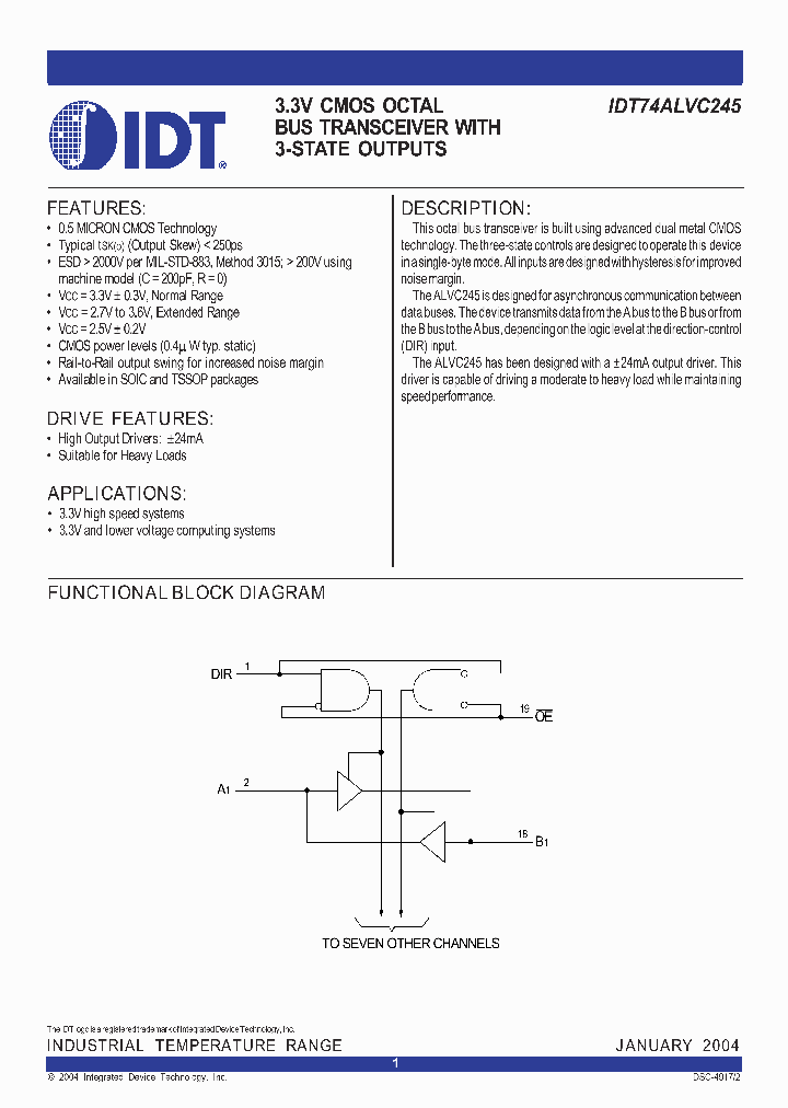 IDT74ALVC245SO_1253985.PDF Datasheet