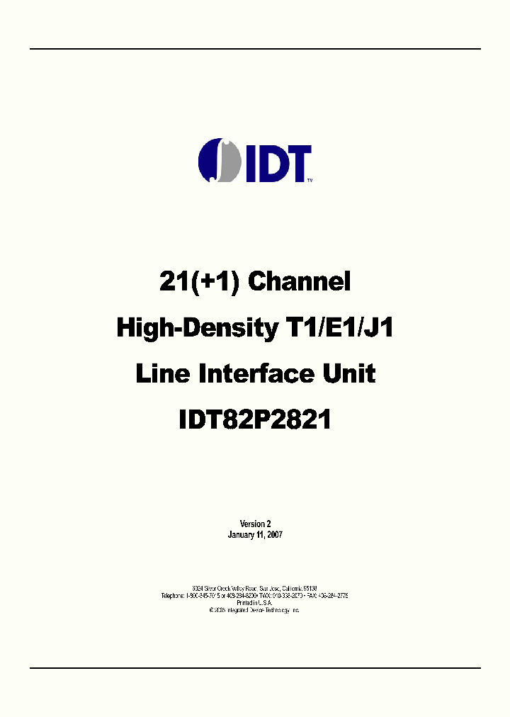 IDT82P2821_1060072.PDF Datasheet
