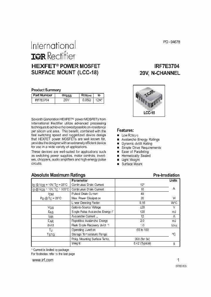 IRF7E3704_1255679.PDF Datasheet