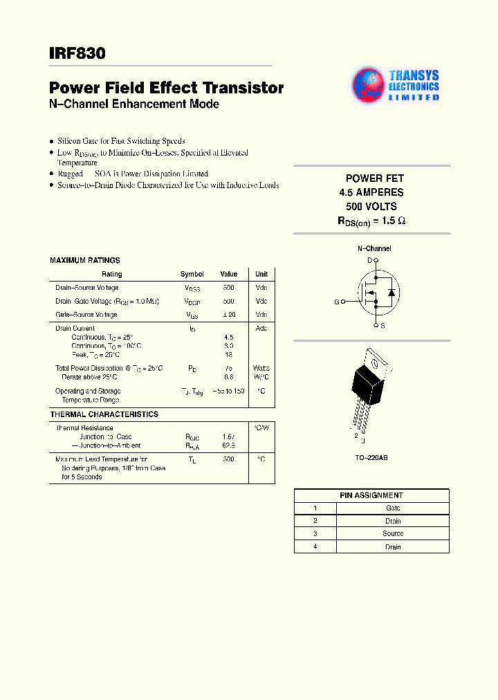 IRF830_796811.PDF Datasheet