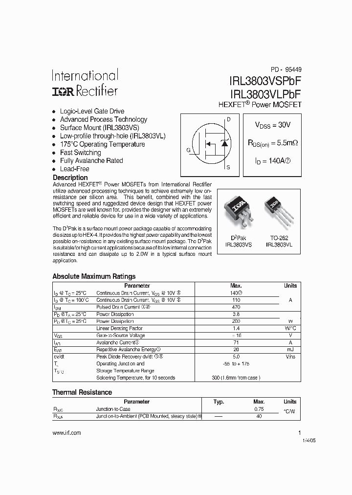 IRL3803VSPBF_1256811.PDF Datasheet