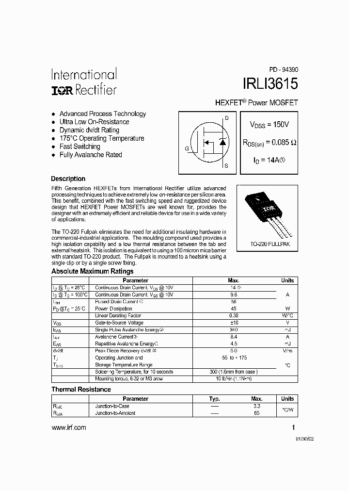 IRLI3615_1256850.PDF Datasheet