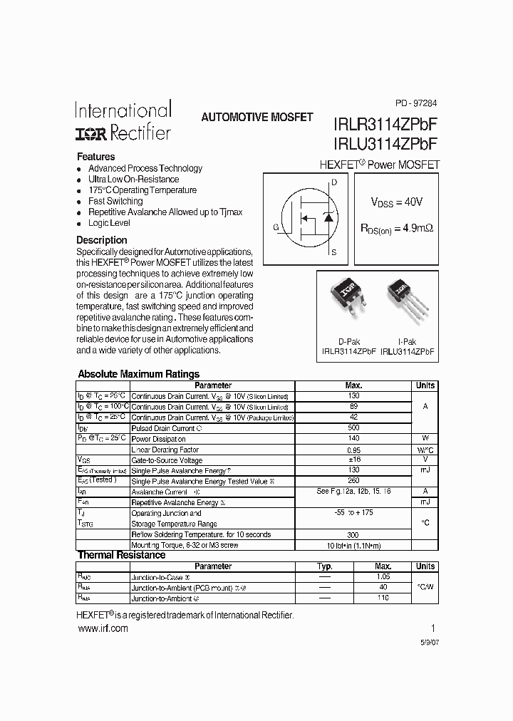 IRLU3114ZPBF_1094831.PDF Datasheet