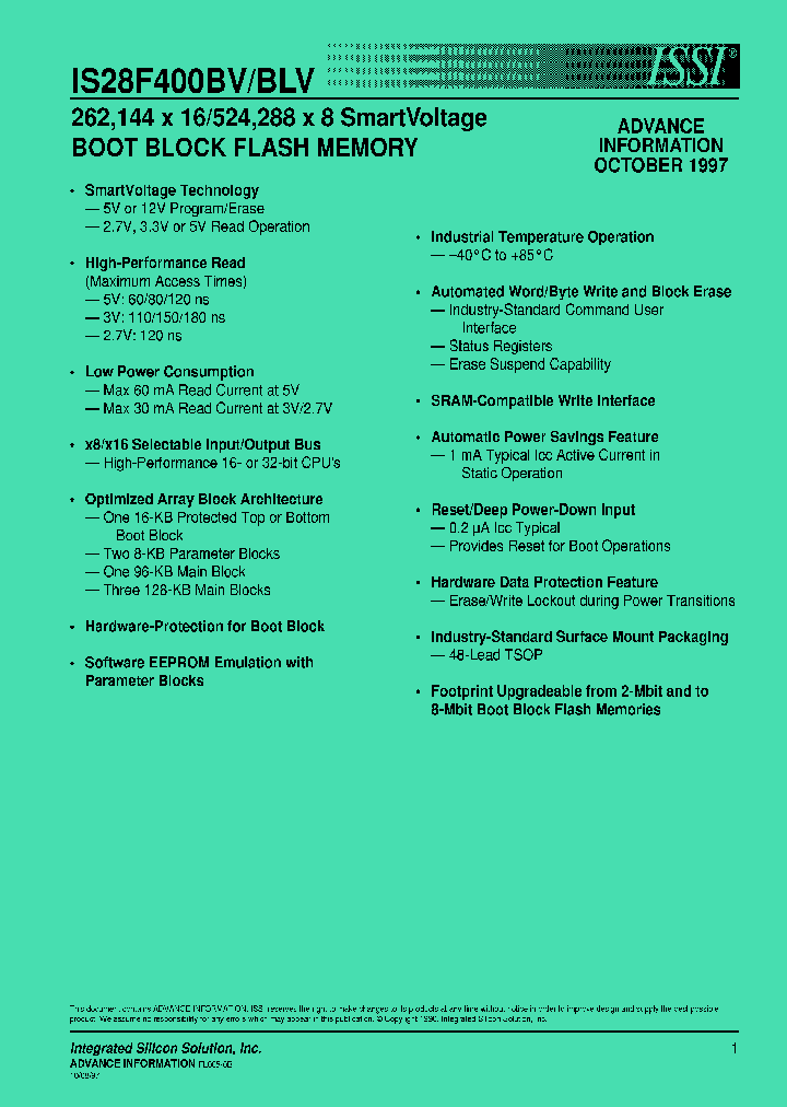 IS28F400BVT-80TI_1257110.PDF Datasheet