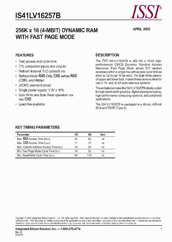 IS41LV16257B-35K_661607.PDF Datasheet