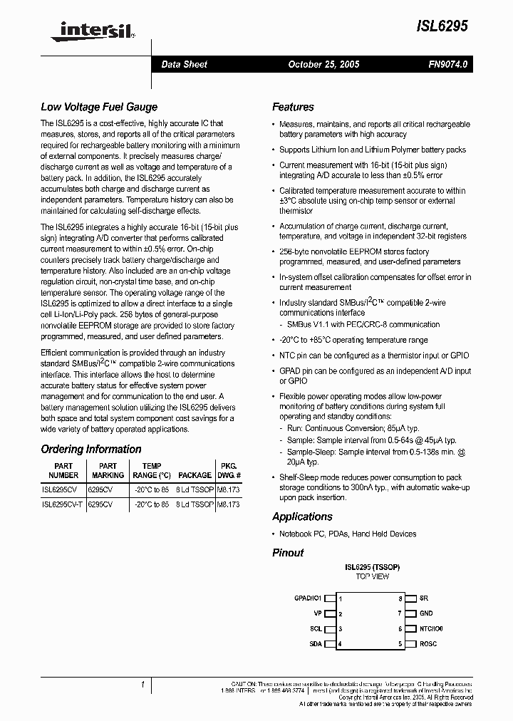 ISL6295CV-T_1257446.PDF Datasheet